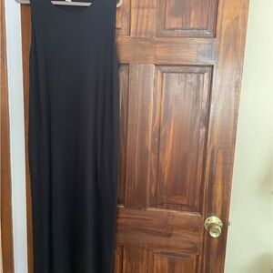 Lands' End Black Sleeveless Maxi Dress